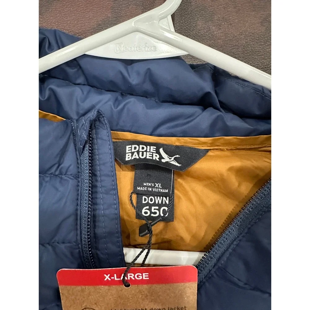 Eddie Bauer Mens 650 Down Packable Jacket Insignia Blue Puffer EB004779 XL NWT‎